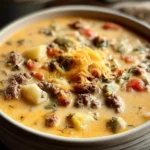 Delicious Easy Cheeseburger Soup in a Bowl
