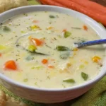 Easy Chicken Pot Pie Soup in a Cozy Bowl
