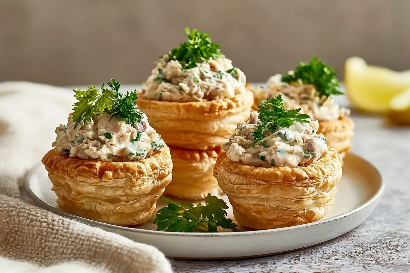Easy Chicken Salad in Puff Pastry Cups