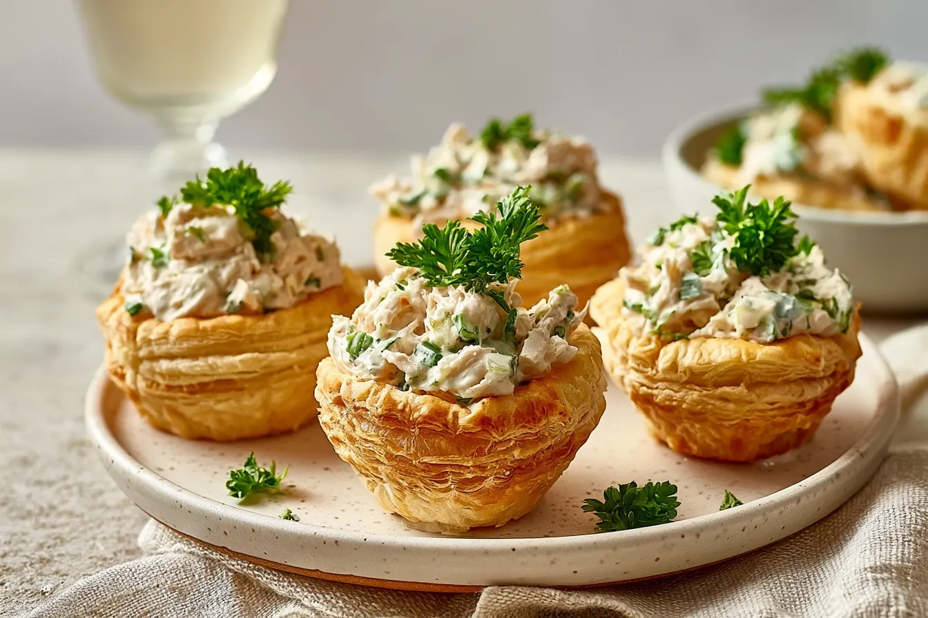 Easy Chicken Salad in Puff Pastry Cups – Tempting & Tasty! 4 Easy Chicken Salad in Puff Pastry Cups – Quick & Delicious!