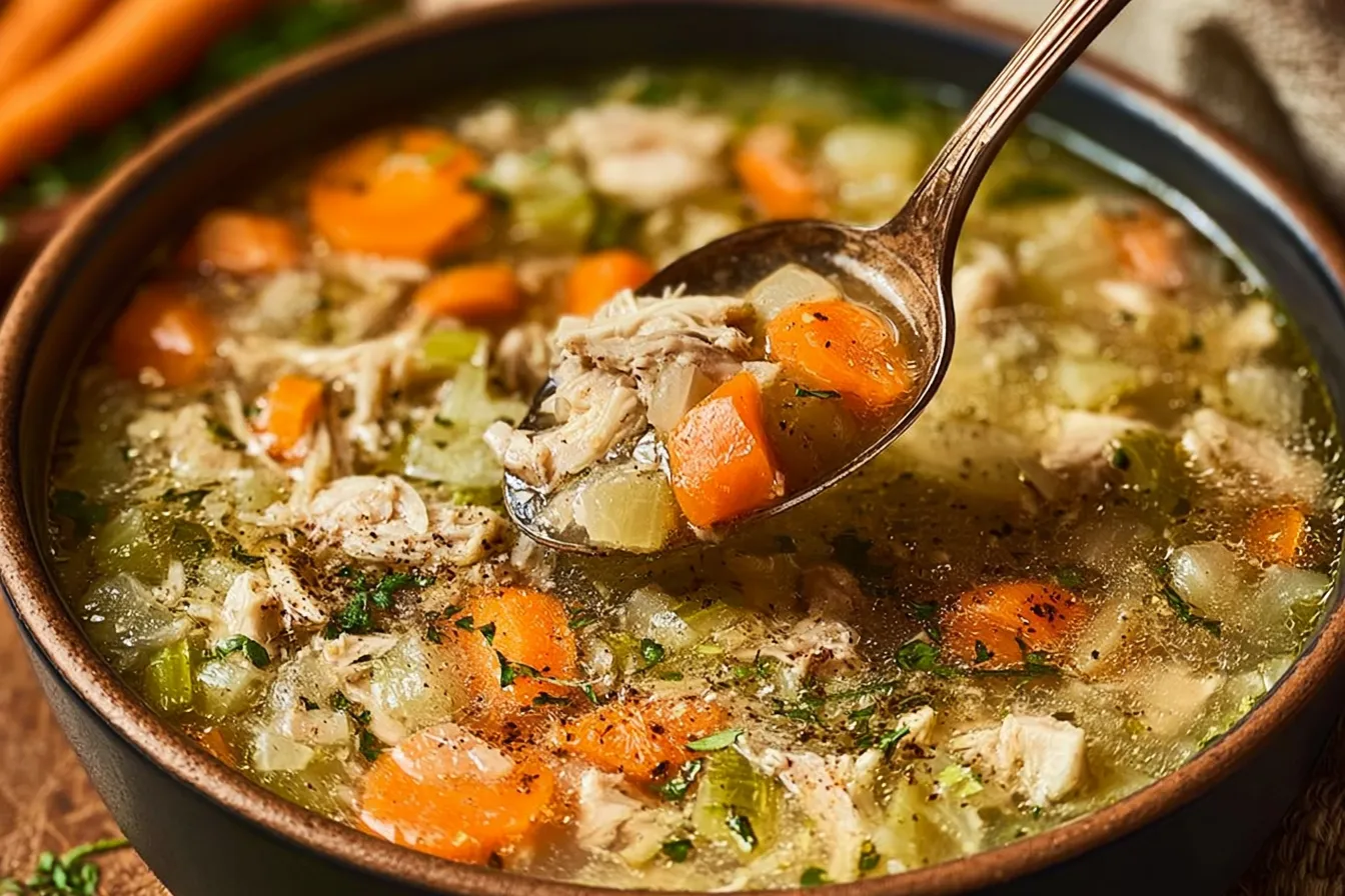 Easy Chicken Soup Ingredients and Final Dish