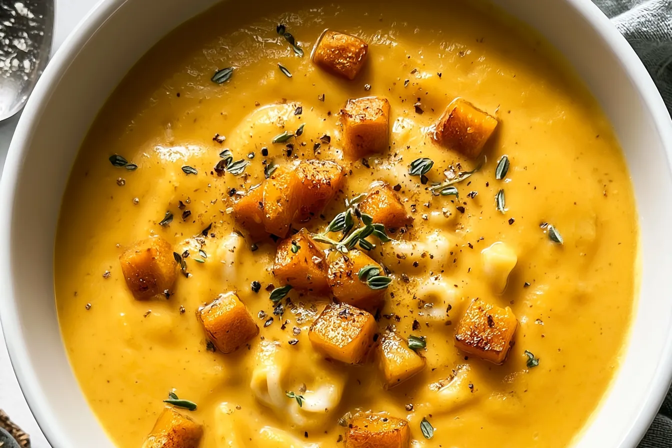 Easy Creamy Butternut Squash Pasta Sauce Presentation