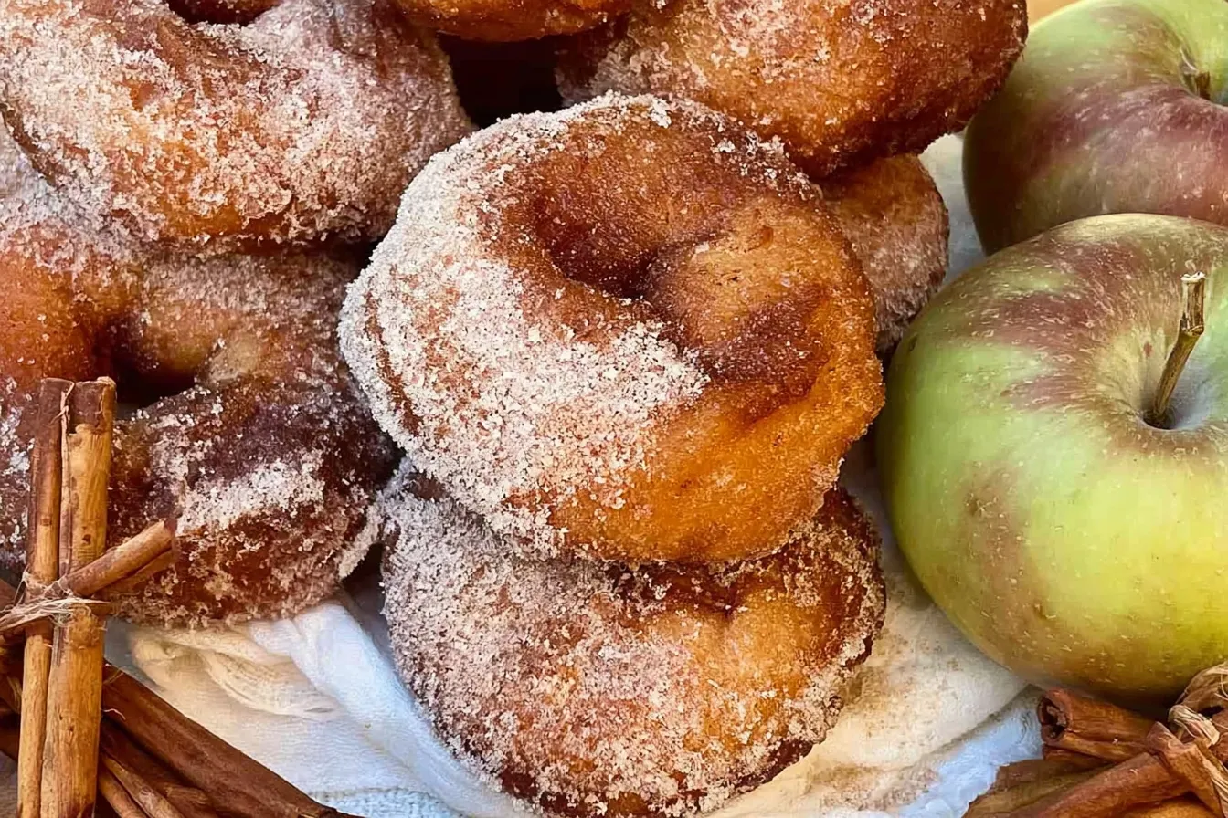 Freshly Made Easy Fried Apple Cider Donuts