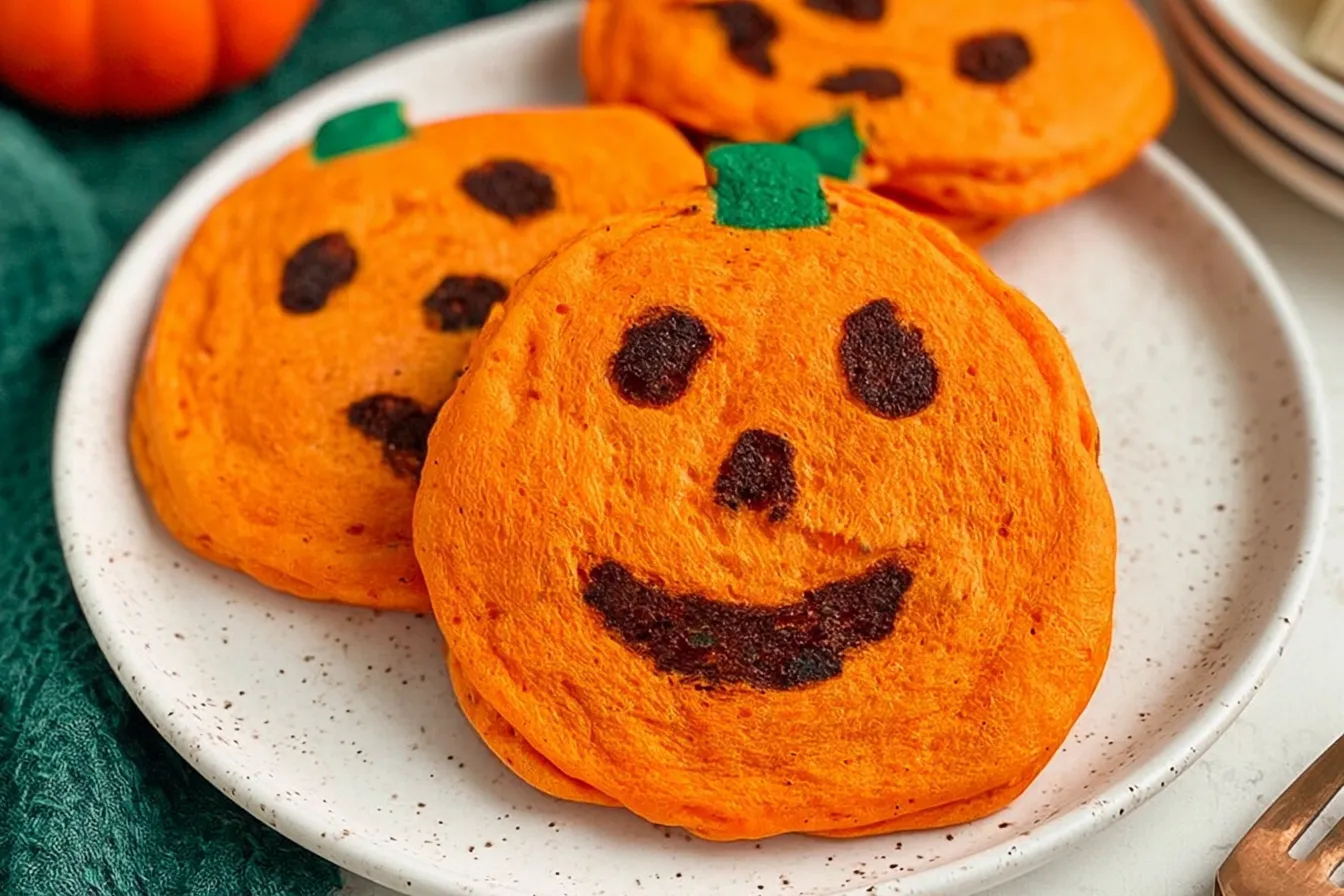 Easy Jack O Lantern Pancakes 