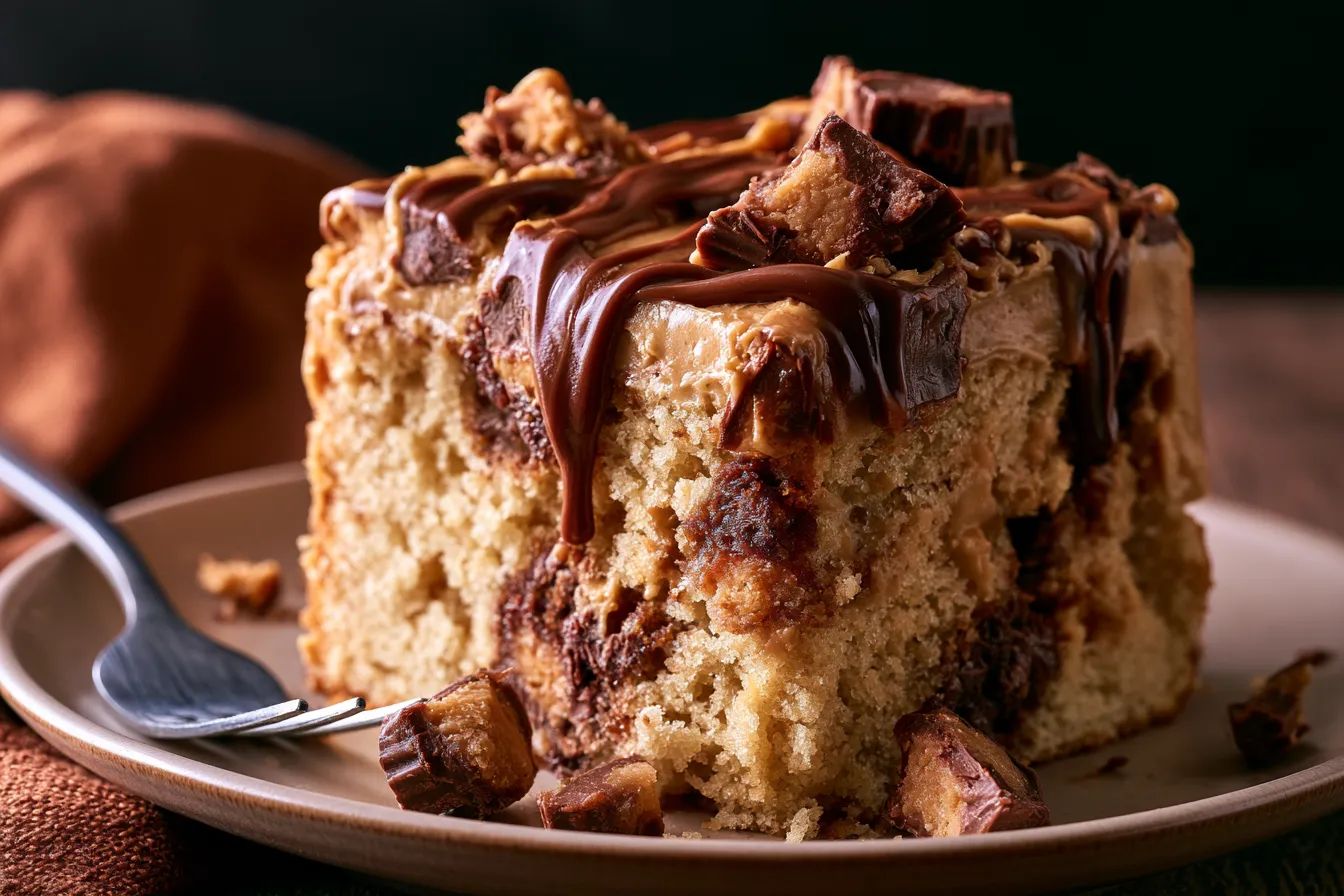 Easy Reeses Peanut Butter Poke Cake Recipe