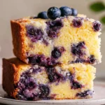 Easy Vegan Lemon Blueberry Cake: Delightfully Simple Treat 5 Easy Vegan Lemon Blueberry Cake Slice on a Plate