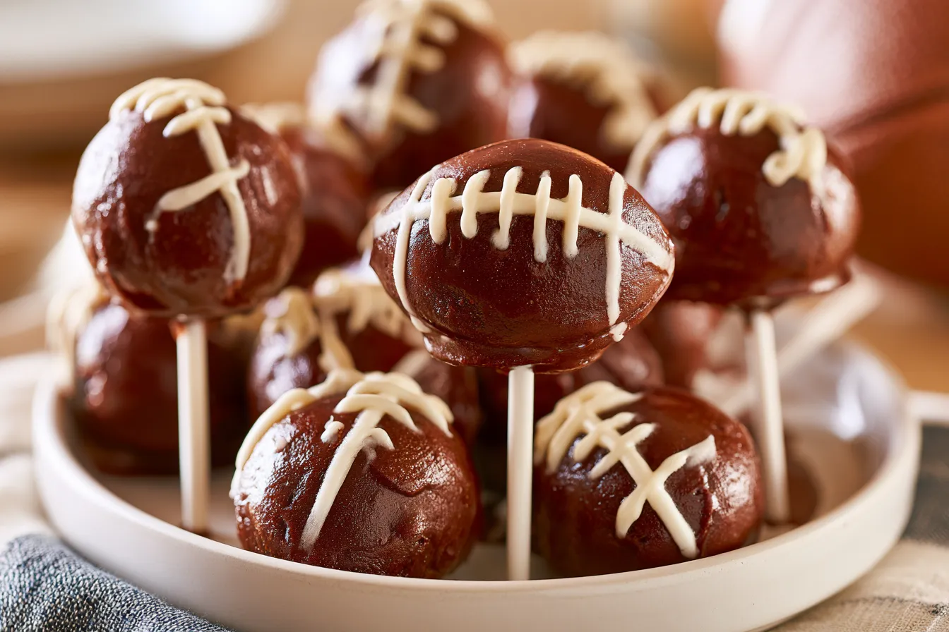 football cake pops recipe perfect for game day with brown butter frosting 3