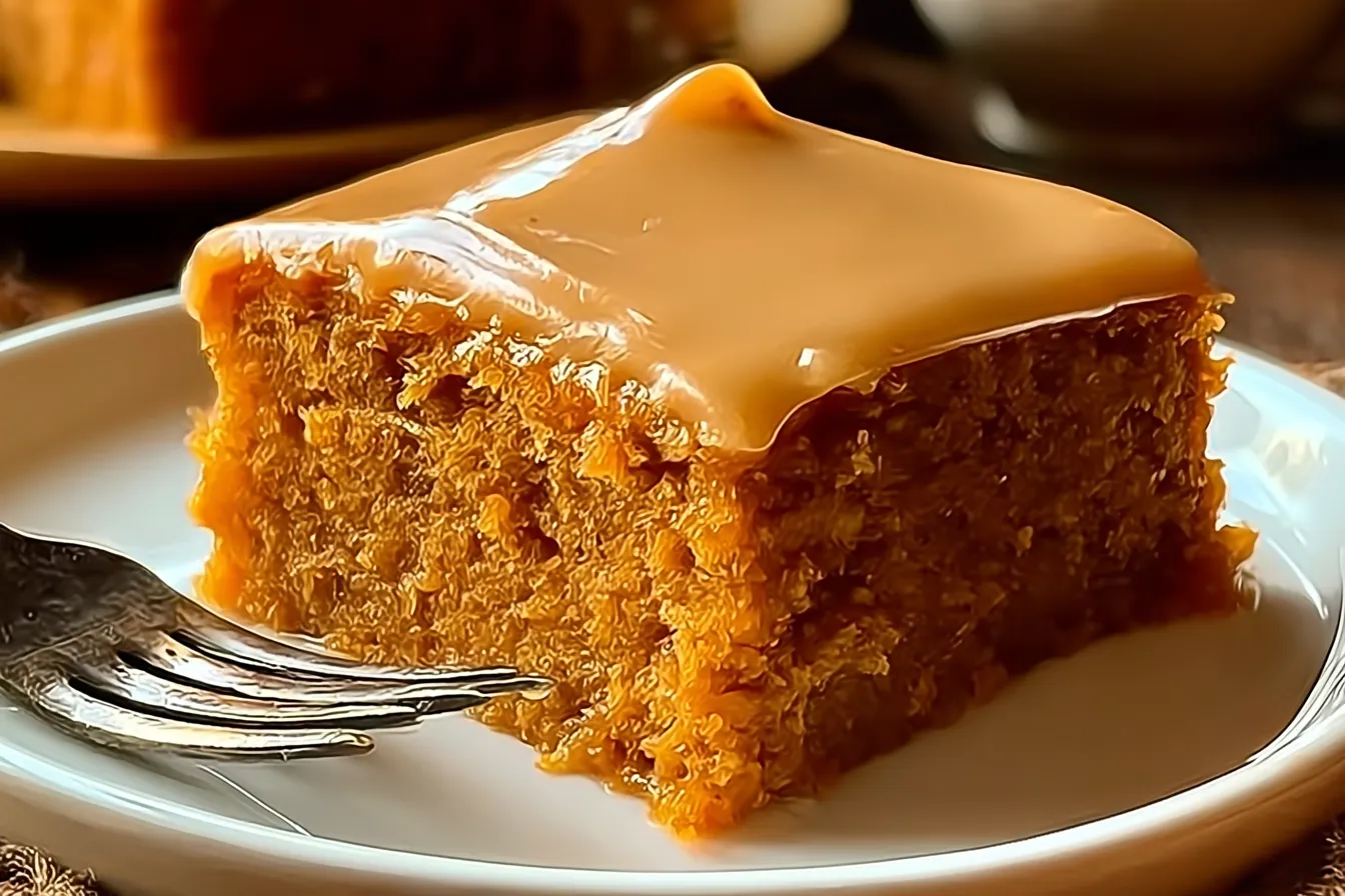 Grandma’s Famous Sweet Potato Butter Cake Sliced and Served