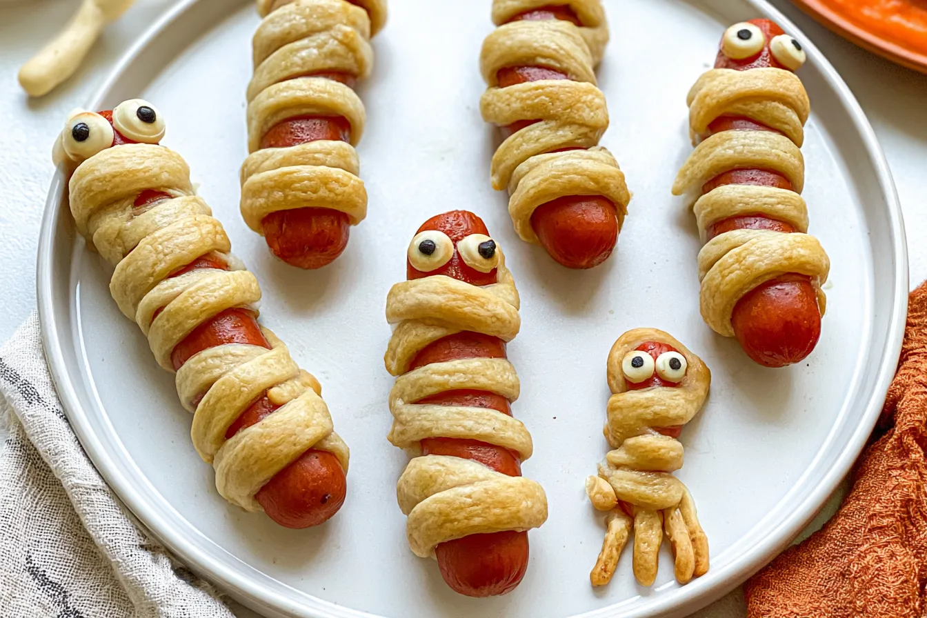 Spooky Halloween Mummy Hotdogs Ready to Eat
