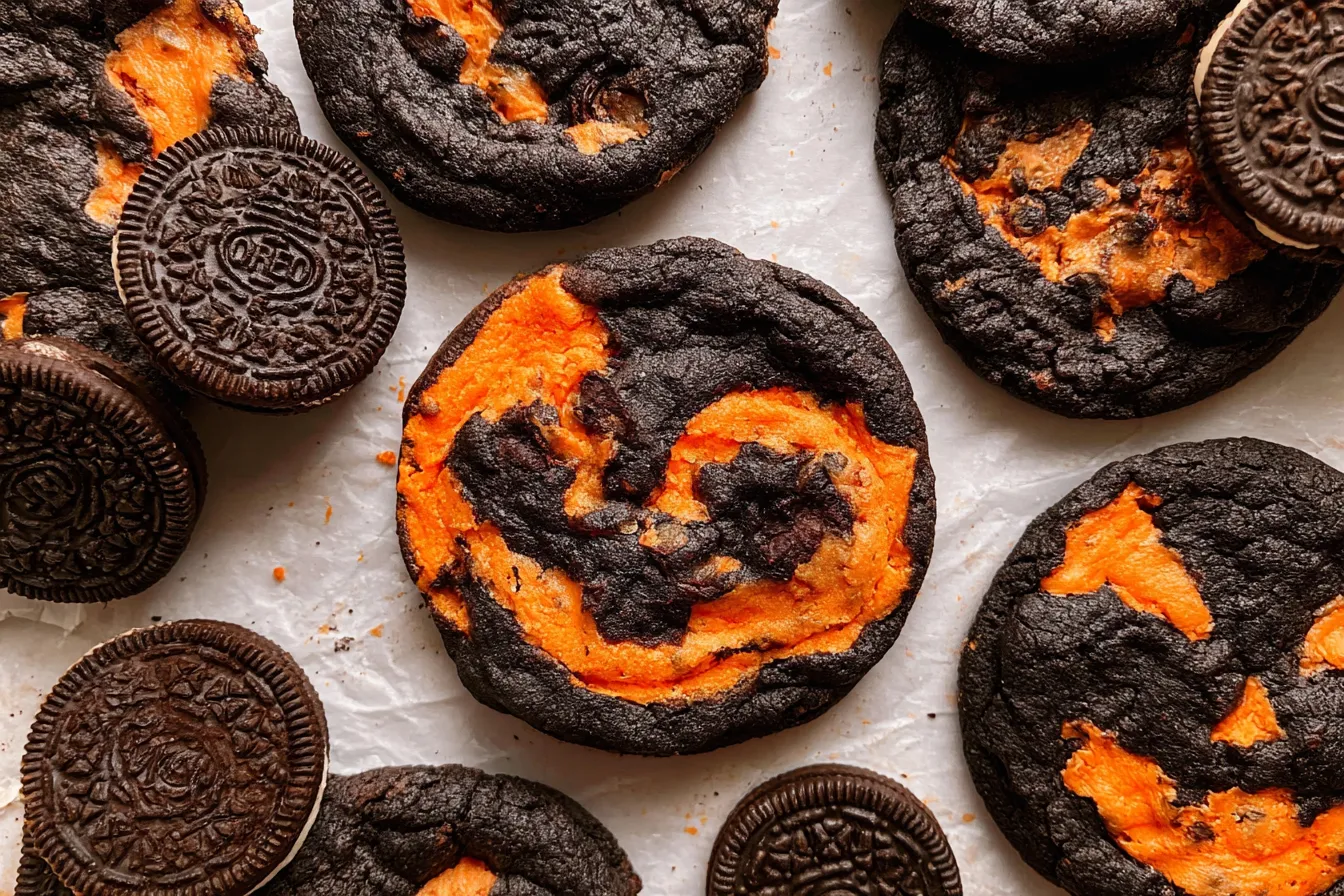Halloween Oreo Chocolate Cookies Decorated for Spooky Fun