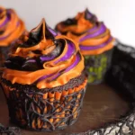 Halloween Swirled Cupcakes Display