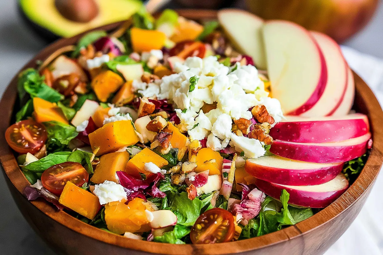 Harvest Salad Featuring Fresh Fall Vegetables