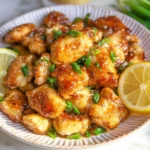 Healthy Chinese Lemon Chicken on a Plate