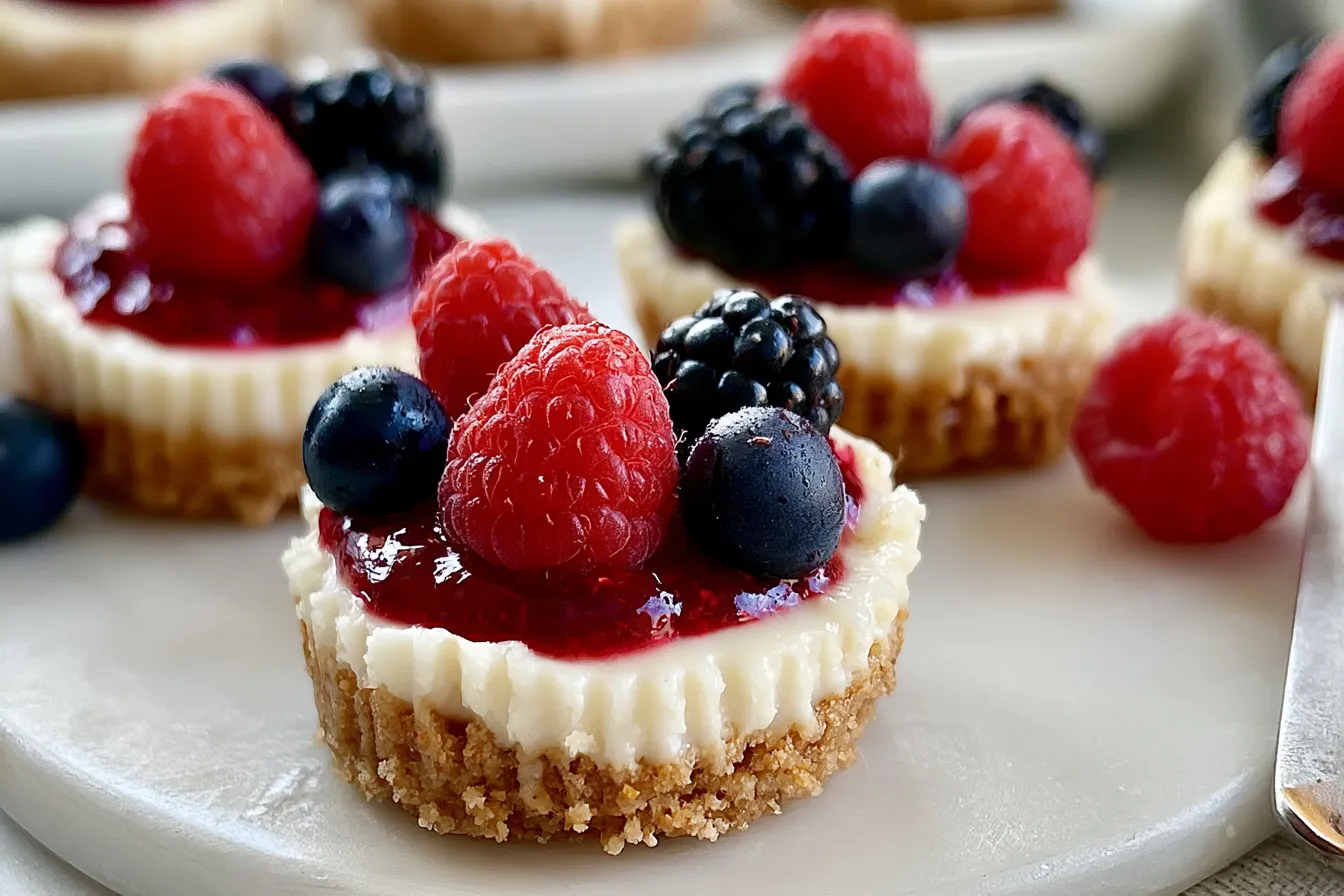 Healthy No Bake Cheesecake Bites with 4 Ingredients
