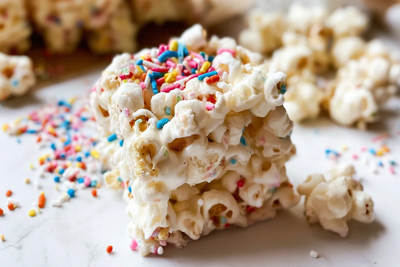 Homemade Funfetti Marshmallow Popcorn Treats Recipe 
