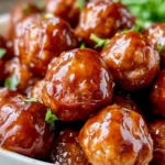 Honey BBQ Crockpot Meatballs Served in a Bowl