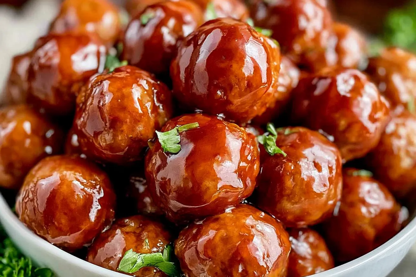 Honey BBQ Crockpot Meatballs 