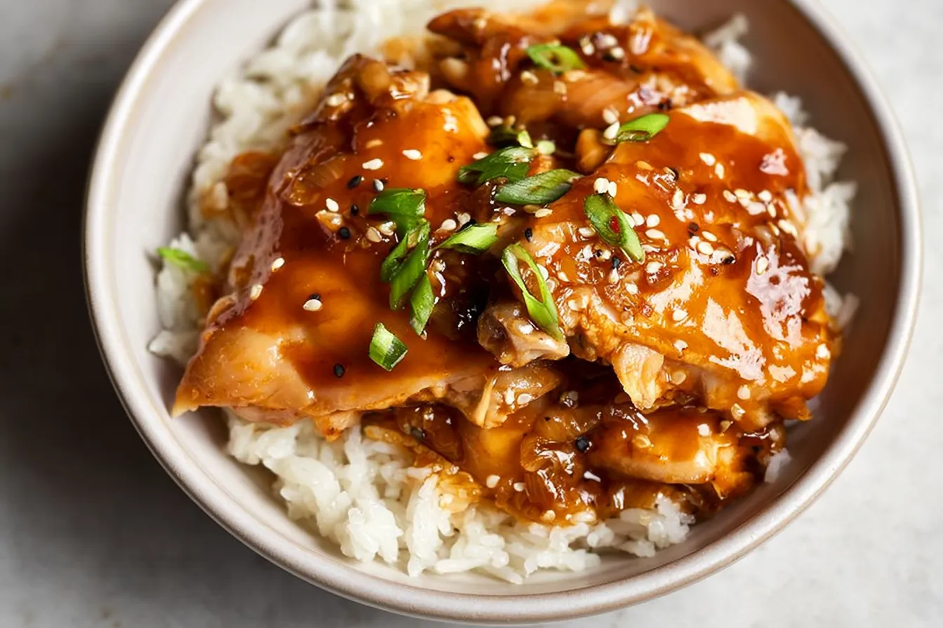Honey Garlic Slow Cooker Chicken Thighs 