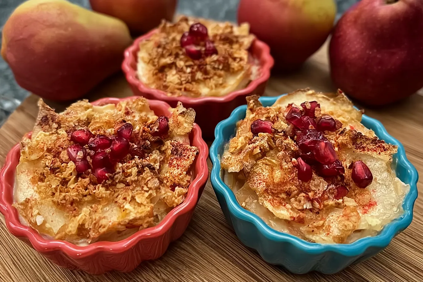 Individual Air Fryer Pear-Pomegranate Crisps Finished Dish