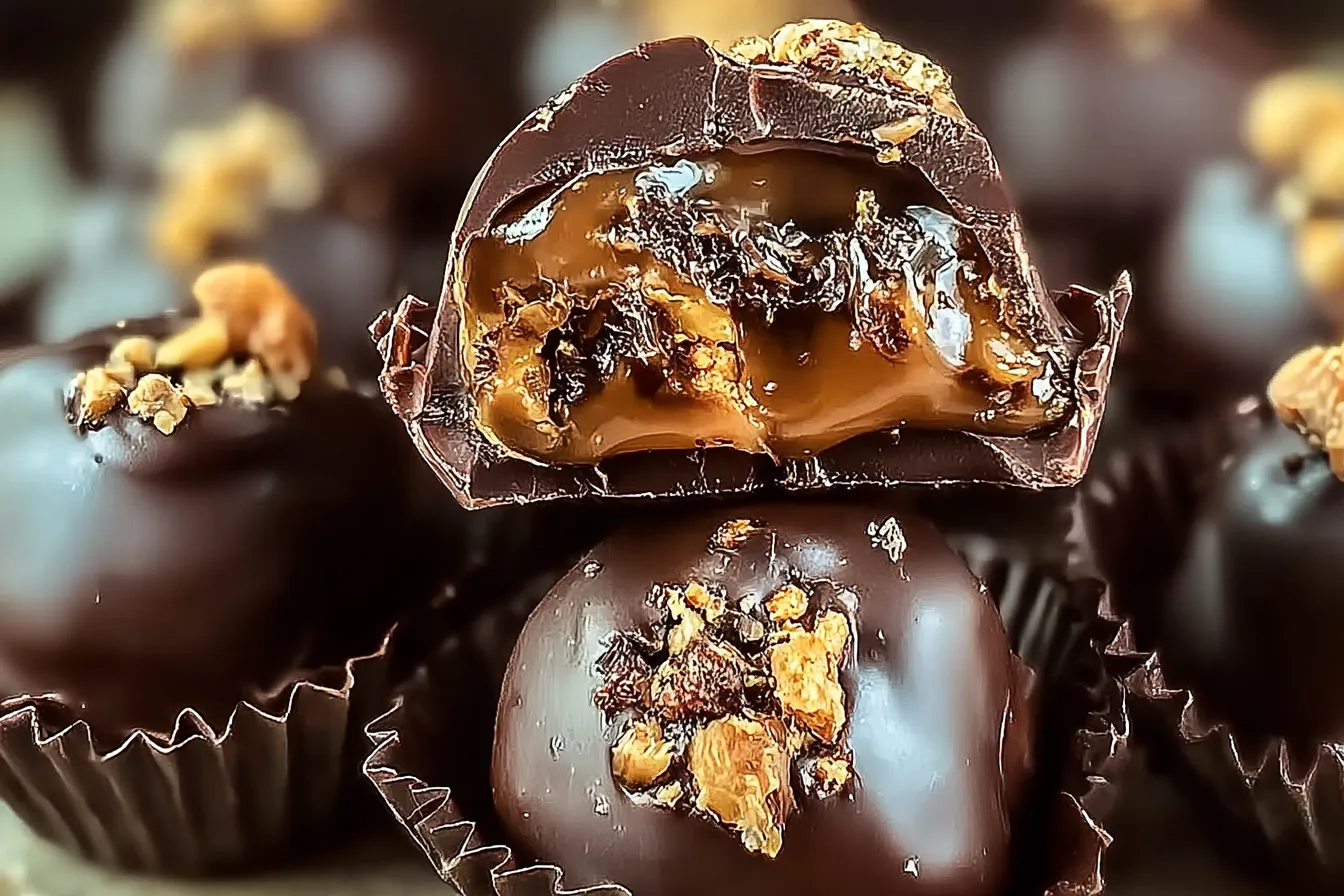 Indulgent Butterfinger Chocolate Caramel Crunch Truffles Close-Up