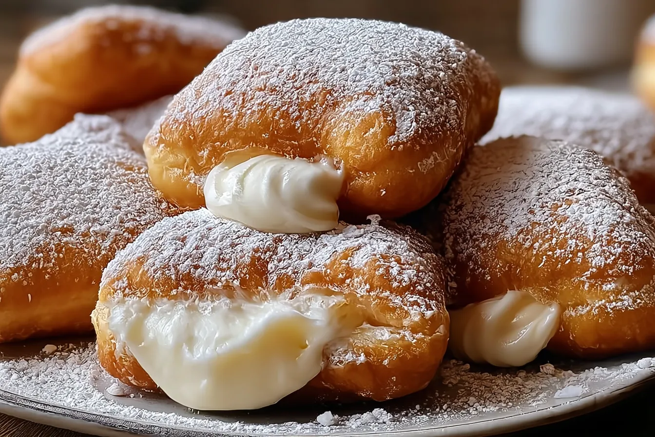 Indulgent French Beignets with Luxurious Vanilla Cream Filling – A Delight! 4 Indulgent French Beignets with Luxurious Vanilla Cream Filling