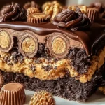 Indulgent Reese’s Peanut Butter Earthquake Cake