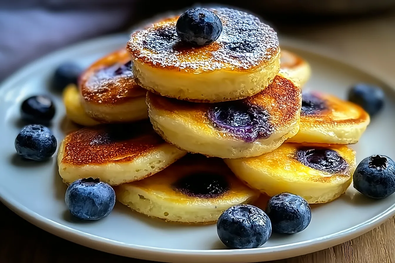Irresistibly Easy Blueberry Lemon Pancake Bites on a Plate