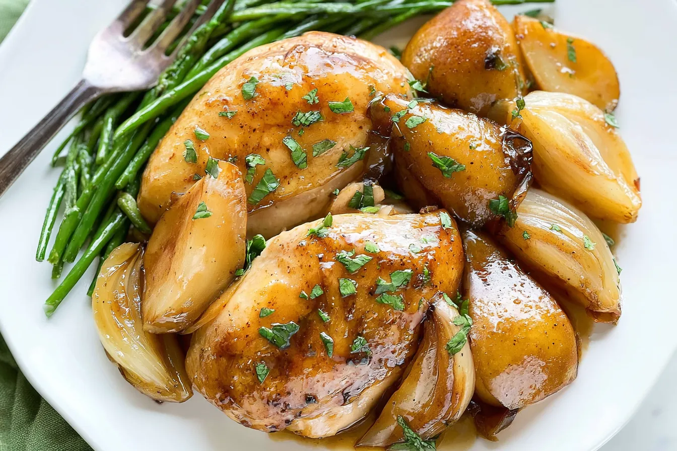 Maple-Glazed Chicken with Caramelized Onions and Pears Delight 4 Maple-Glazed Chicken with Caramelized Onions and Pears