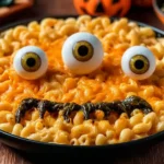 Delicious Monster Halloween Mac and Cheese on a Festive Table