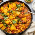 Moroccan Pumpkin & Chickpea Stew in a Bowl