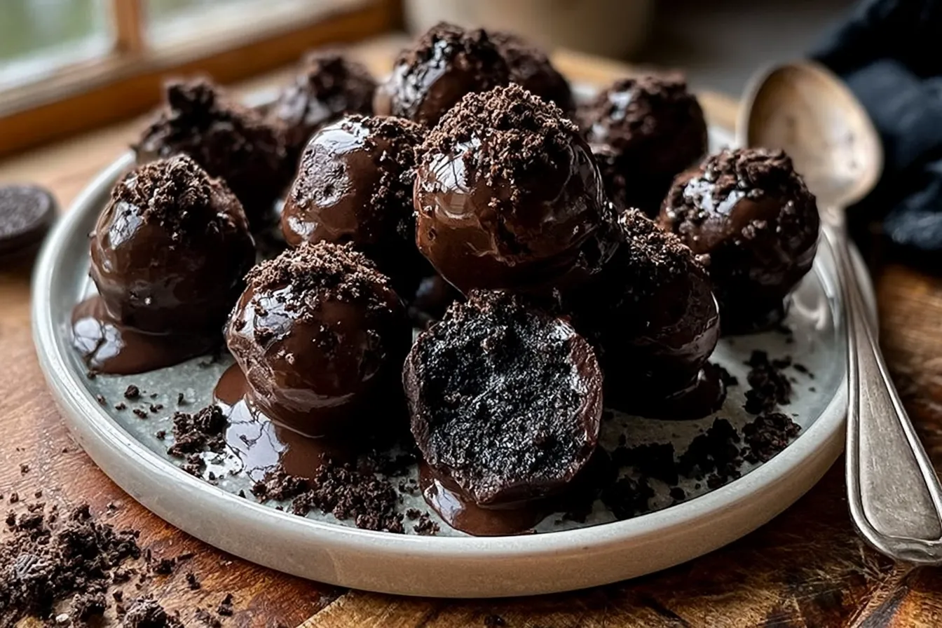 Delicious No-Bake Oreo Truffles on a Platter