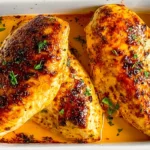 Oven Baked Chicken Breast Served with Fresh Vegetables