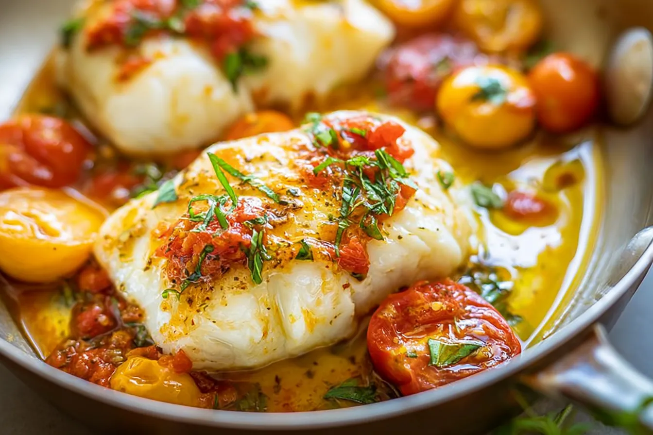 Delicious Pan-Seared Cod with Tomato Basil Sauce – A Must-Try!