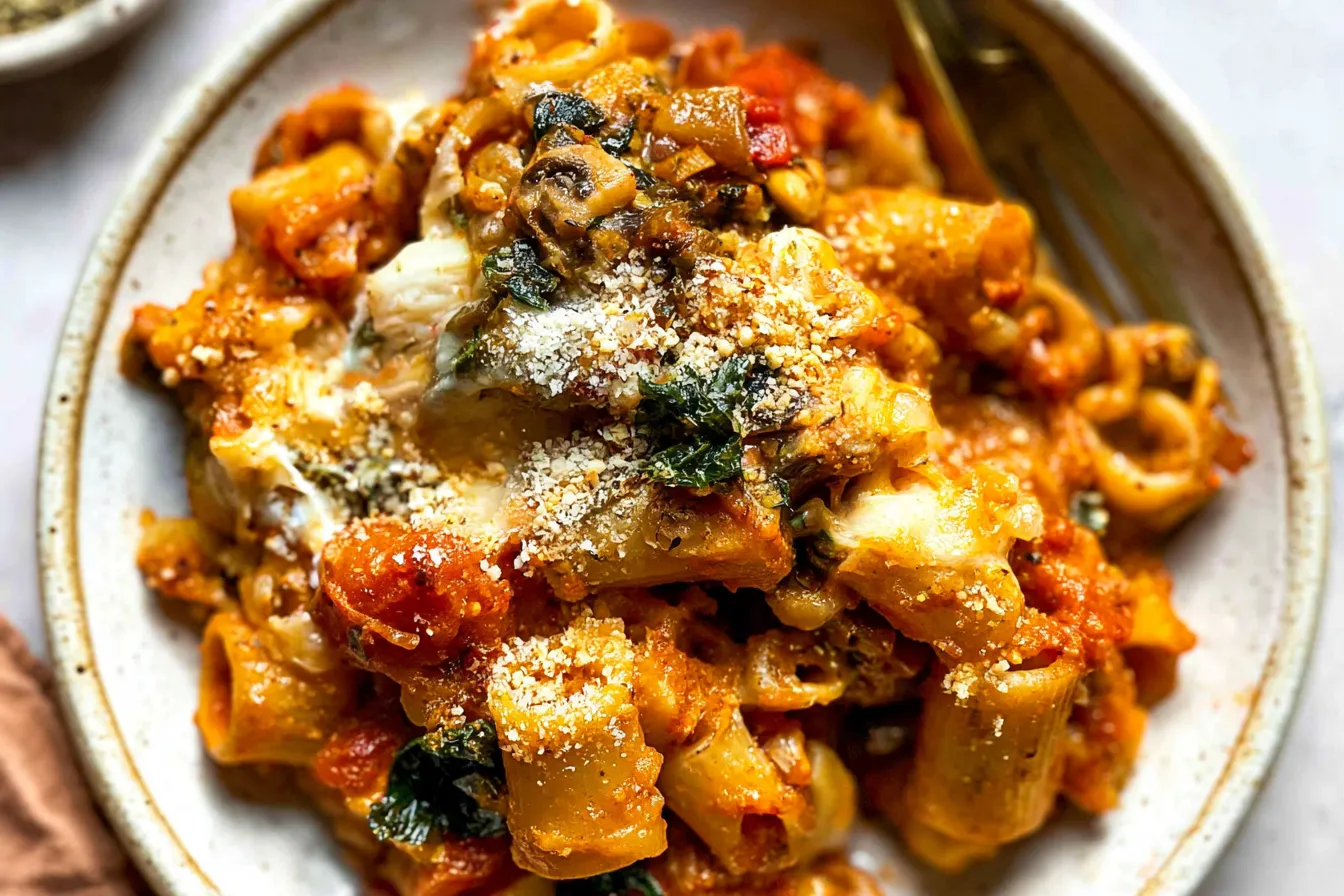 Pasta Bake with Pumpkin Tomato Sauce 