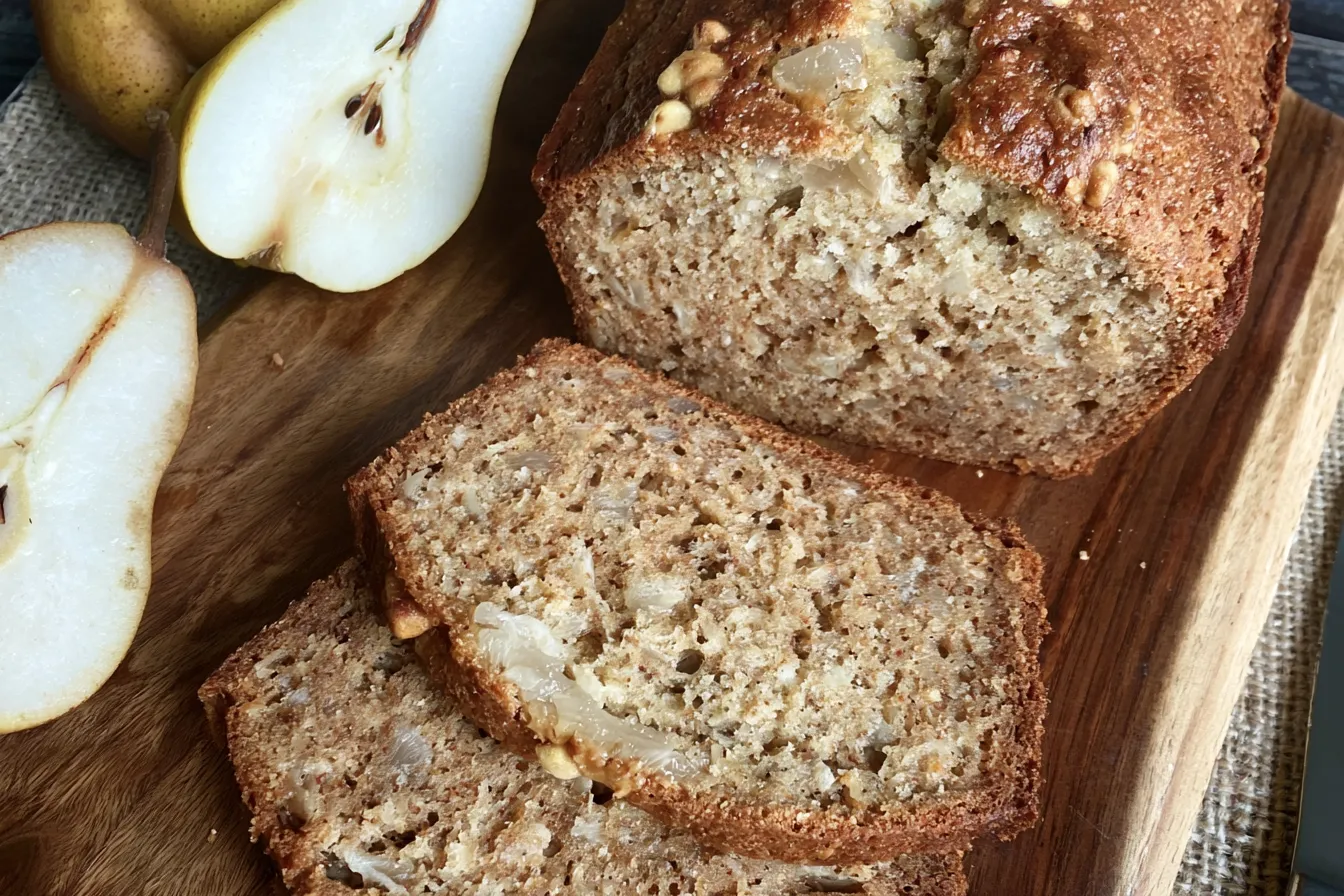 Freshly Baked Pear Bread with Asian Pears