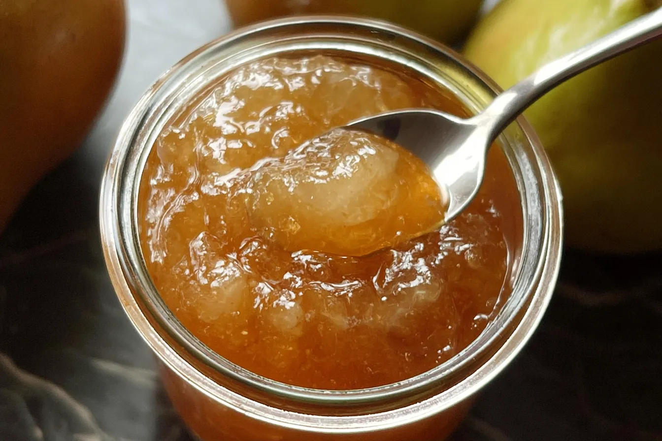 Homemade Pear Jam in a Jar