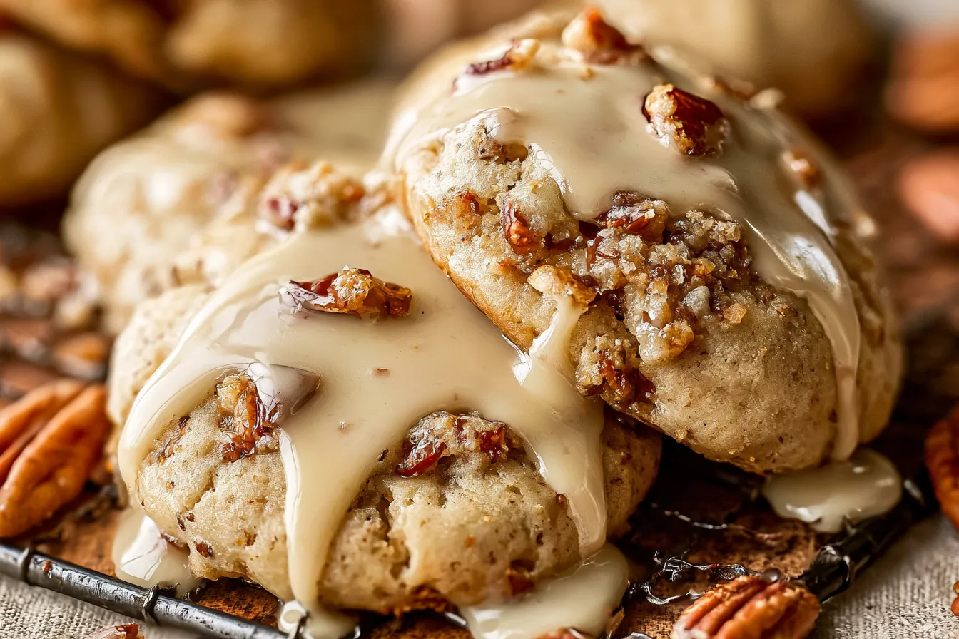 Pecan Maple Cookies with Maple Glaze - A Delicious Treat