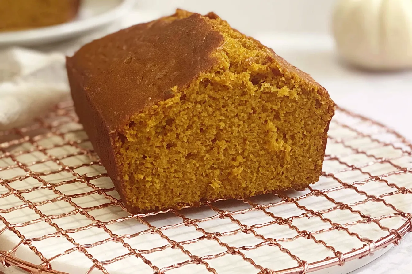 Pumpkin Bread Slices on a Wooden Board