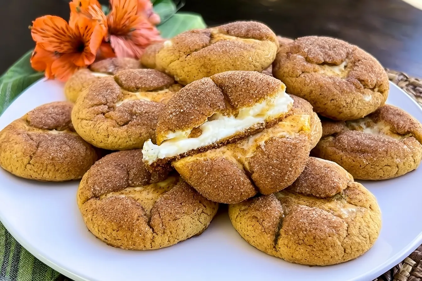 Delicious Pumpkin Cheesecake Cookies Freshly Baked