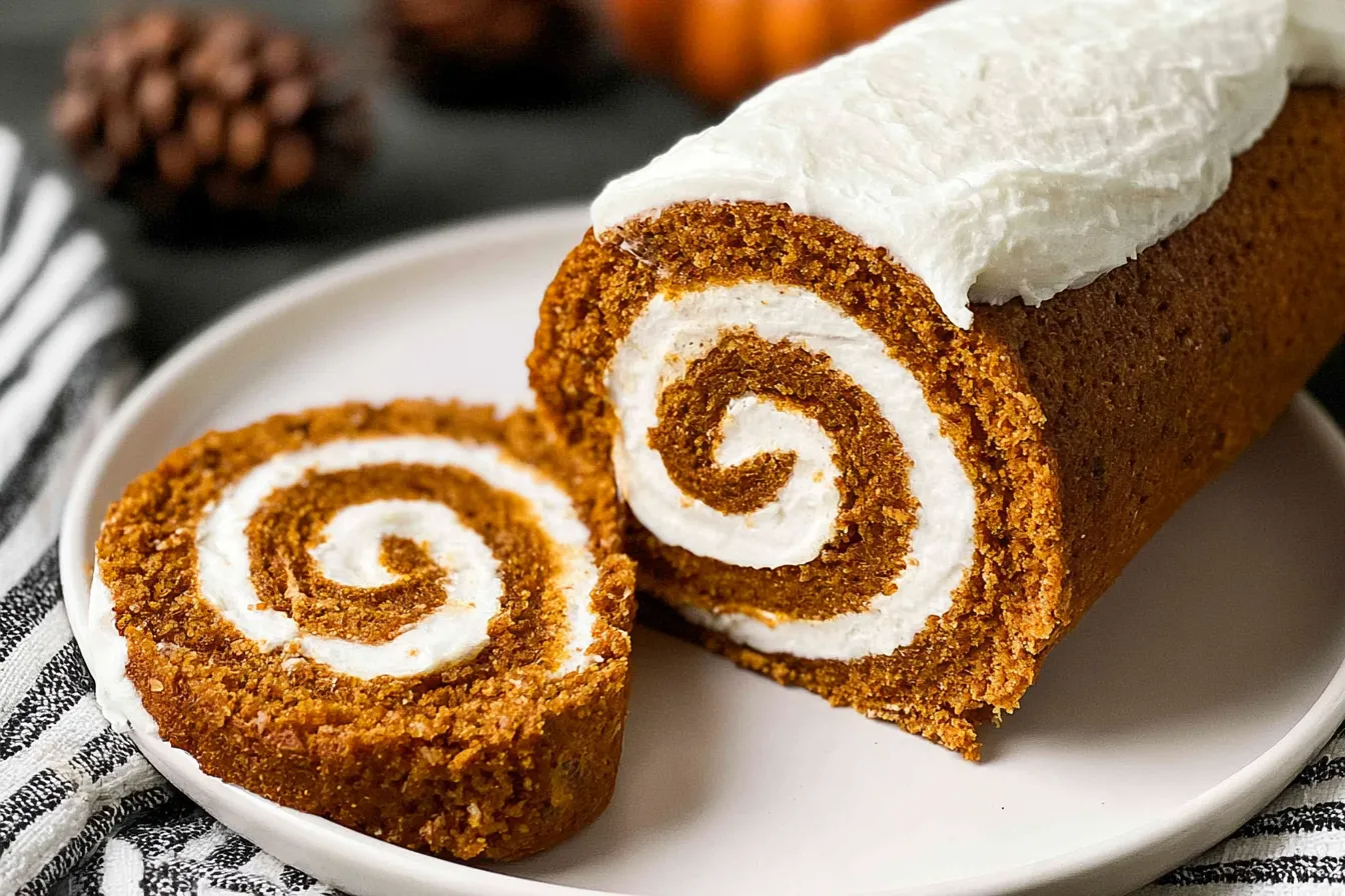 Delicious Pumpkin Roll Slices Ready for Fall Enjoyment