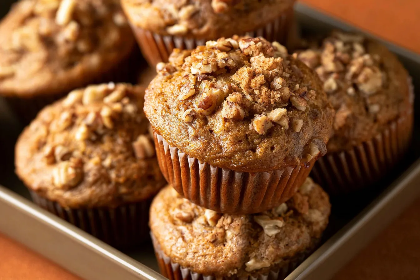 Pumpkin Spice Banana Nut Muffins Freshly Baked