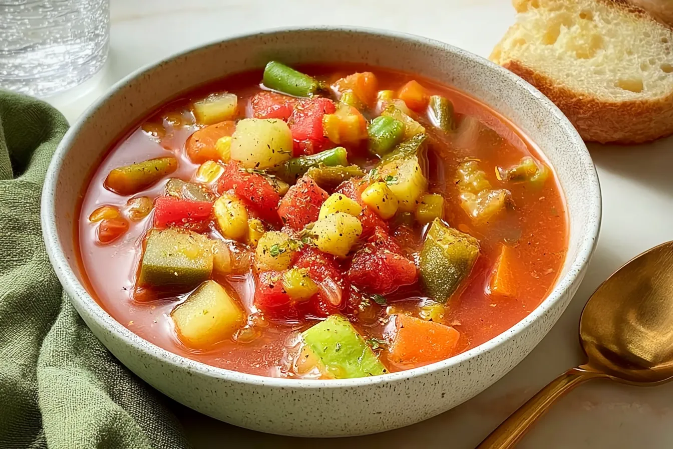 Bowl of Quick and Easy Vegetable Soup