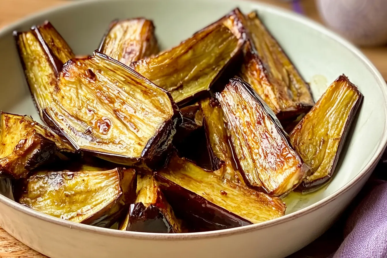 Delicious Roasted Eggplant on a Platter