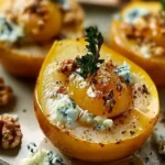 Roasted Pears with Blue Cheese, Walnuts, and Honey Plated