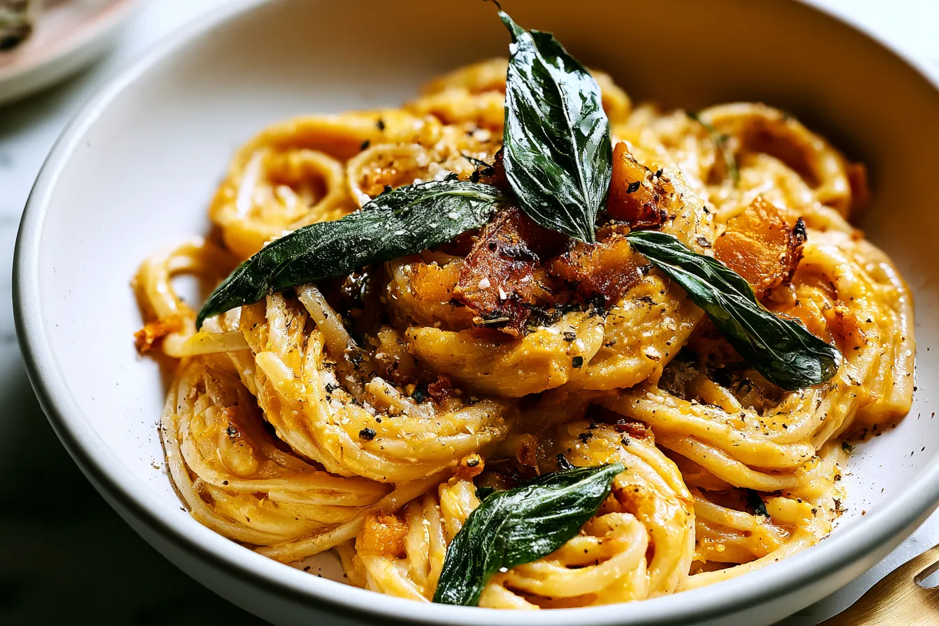 Roasted Pumpkin Pasta with Sage and Parmesan