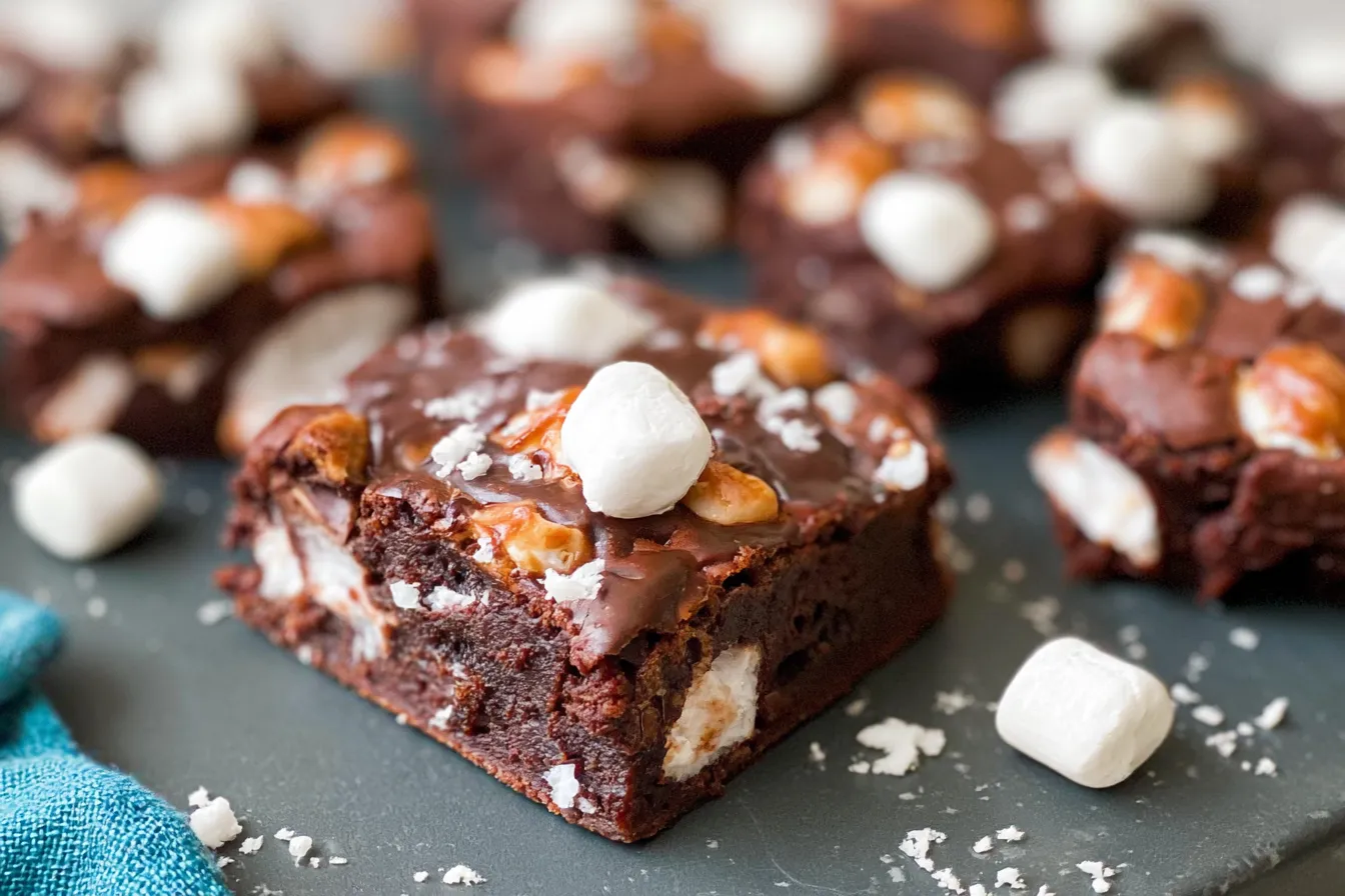Freshly Baked Rocky Road Brownies