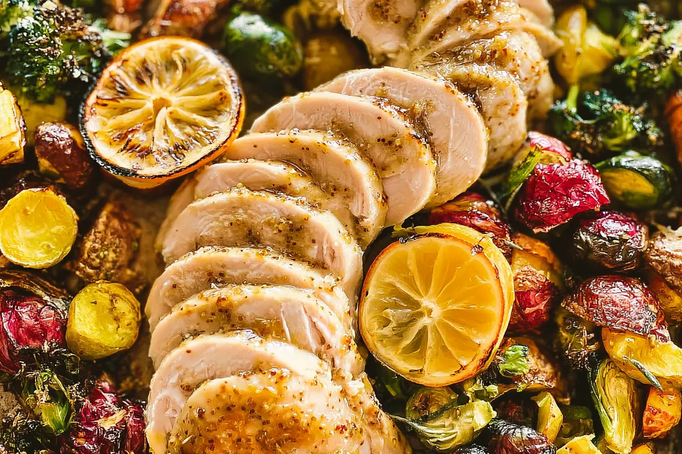 Sheet Pan Maple Mustard Chicken with Fall Vegetables 