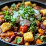 Skillet Vegetarian Chili with Cornbread Croutons: A Cozy Delight 15 Delicious Skillet Vegetarian Chili with Cornbread Croutons