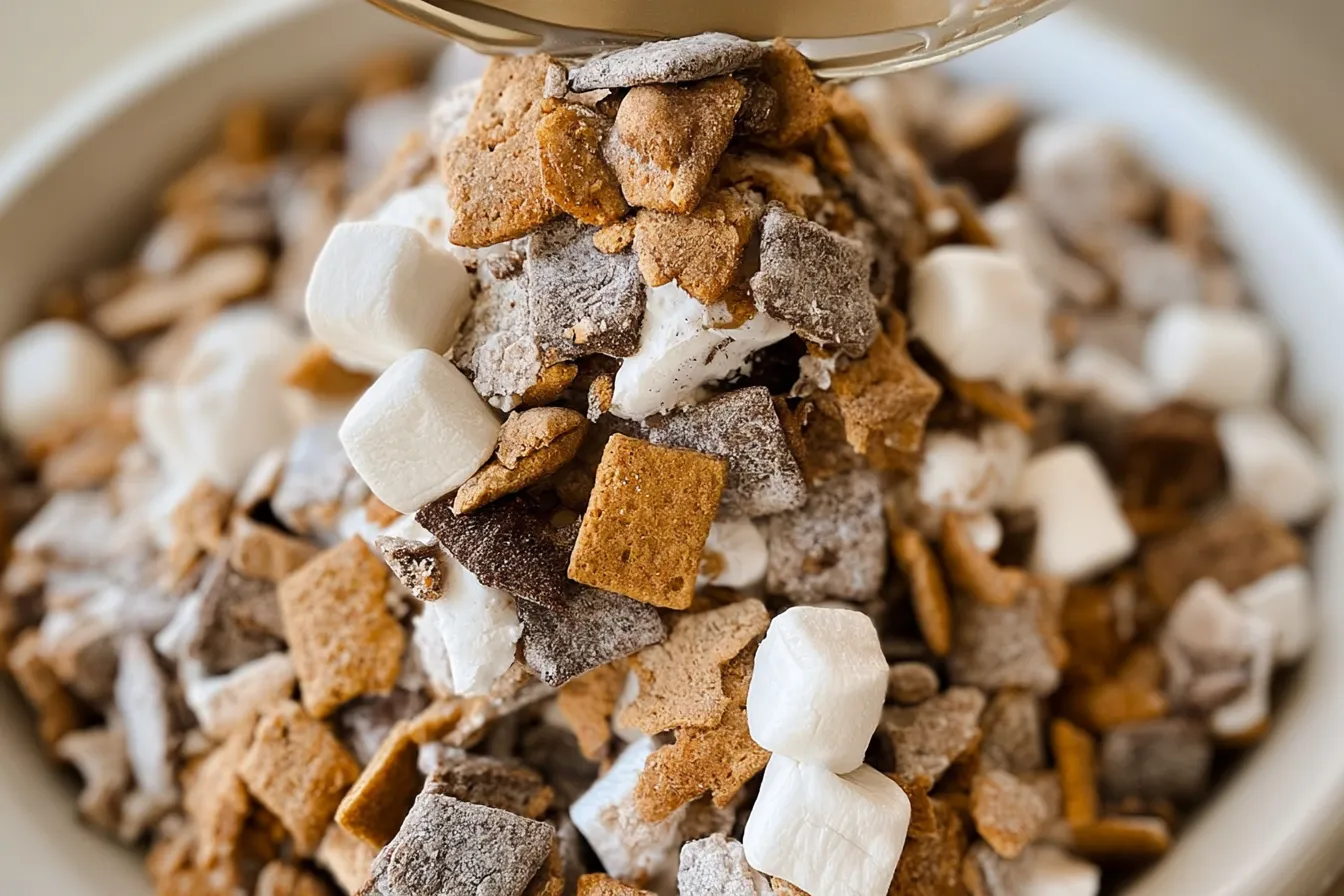 S’mores Muddy Buddies in a Bowl