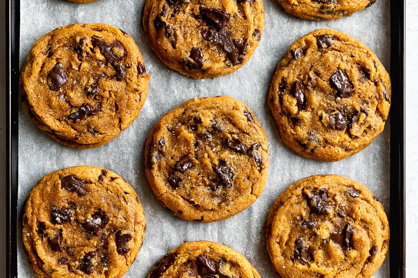 Soft & Chewy Pumpkin Chocolate Chip Cookies Freshly Baked